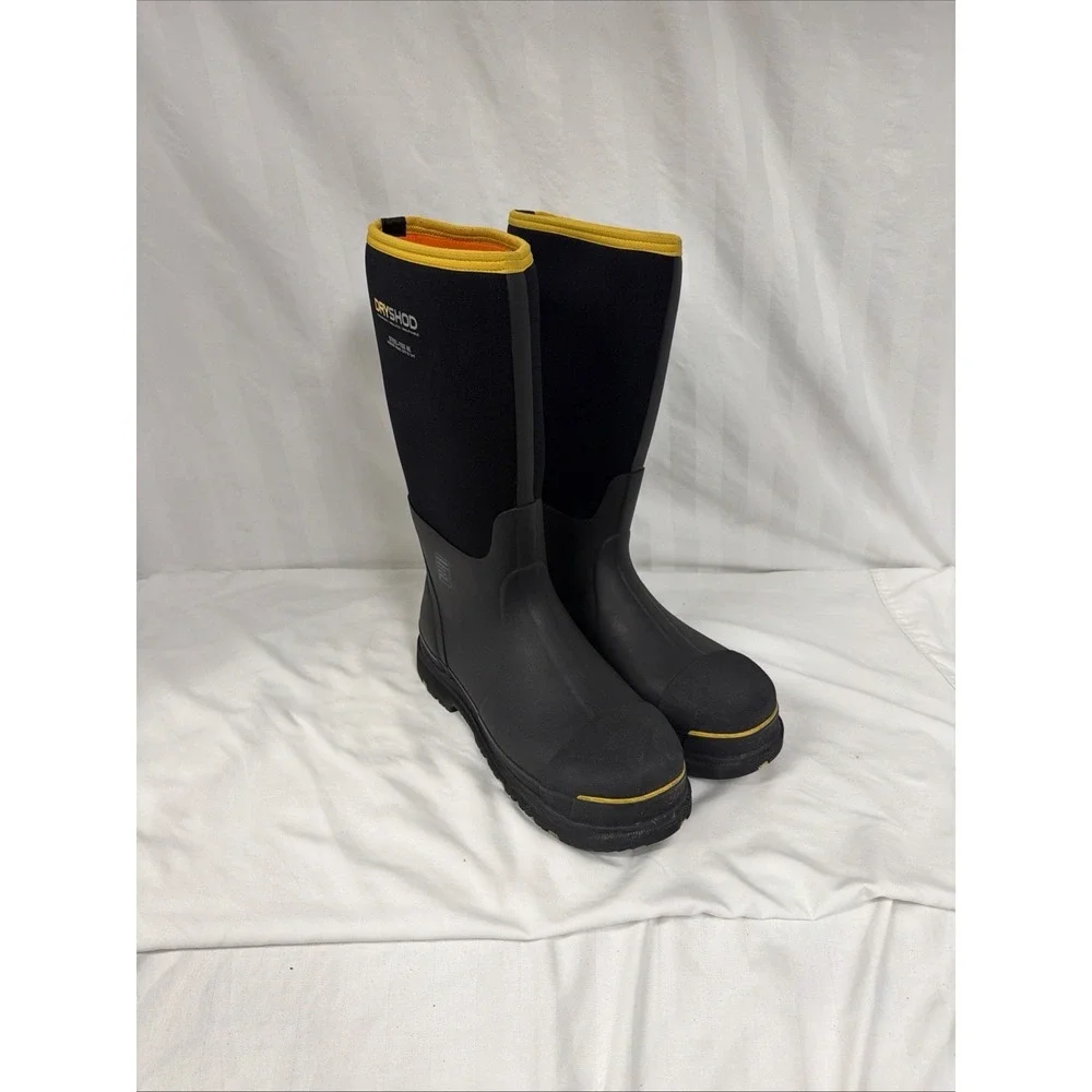 Dryshod Steel-Toe Hi Waterproof Work Boots Black/Yellow Size‎ 14